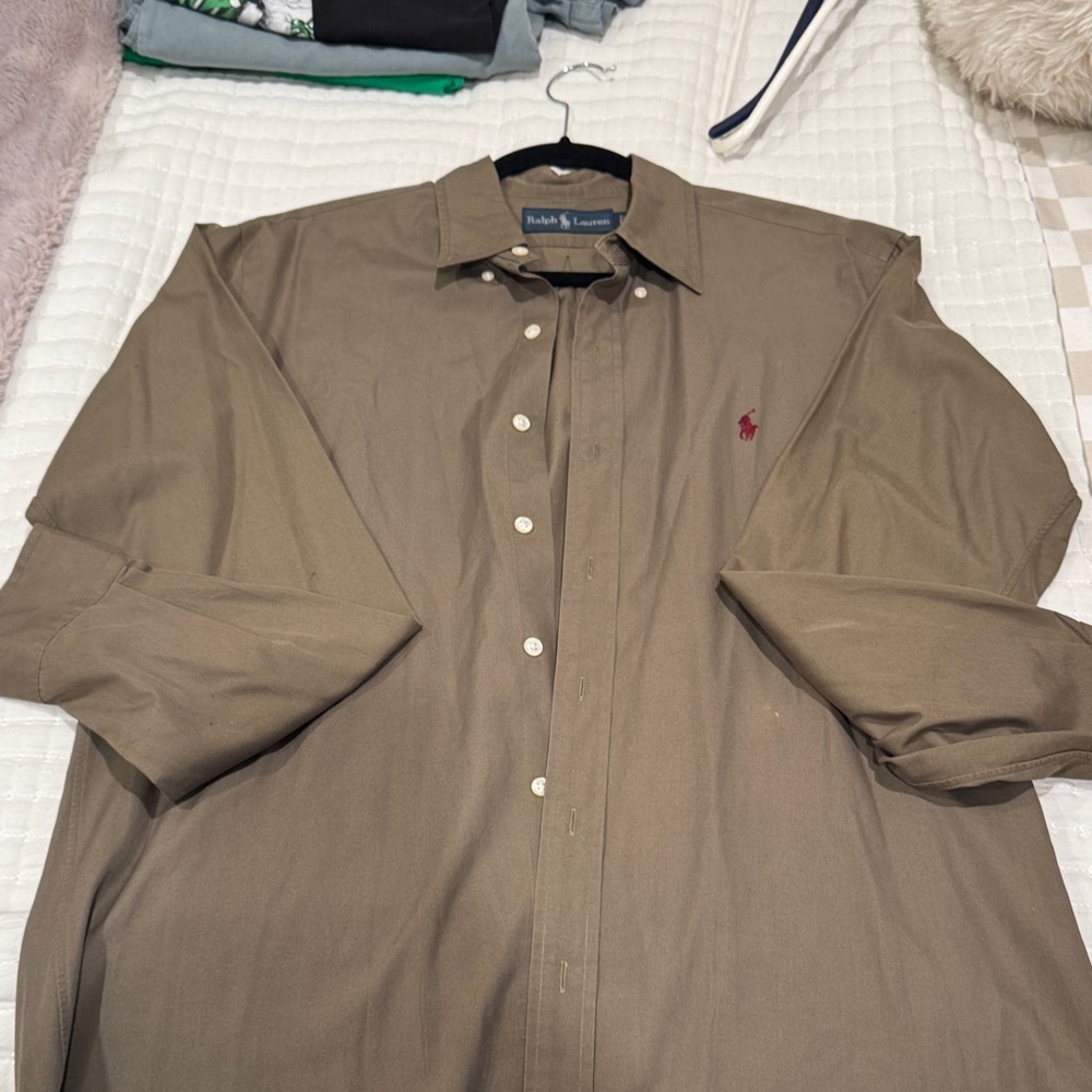 Polo by Ralph Lauren Men's Olive Button Down Shirt